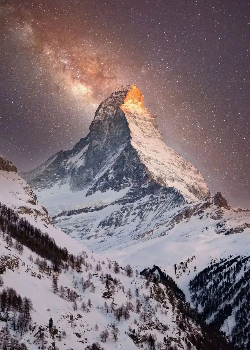 Matterhorn Everest Sunrise Mountain Landscape Posters and Prints Canvas Painting Wall Art Picture for Living Room Home Decor