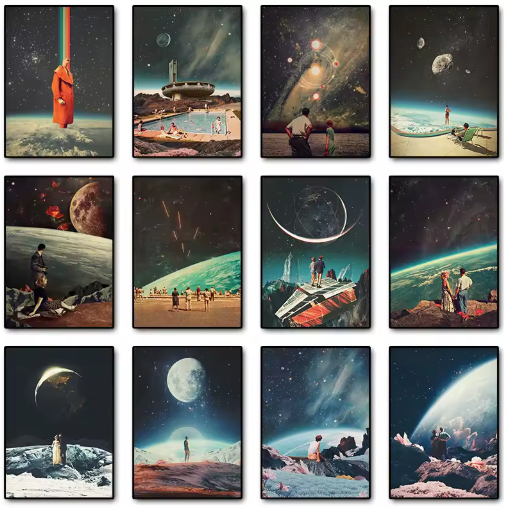 Vintage Space Futurism Posters